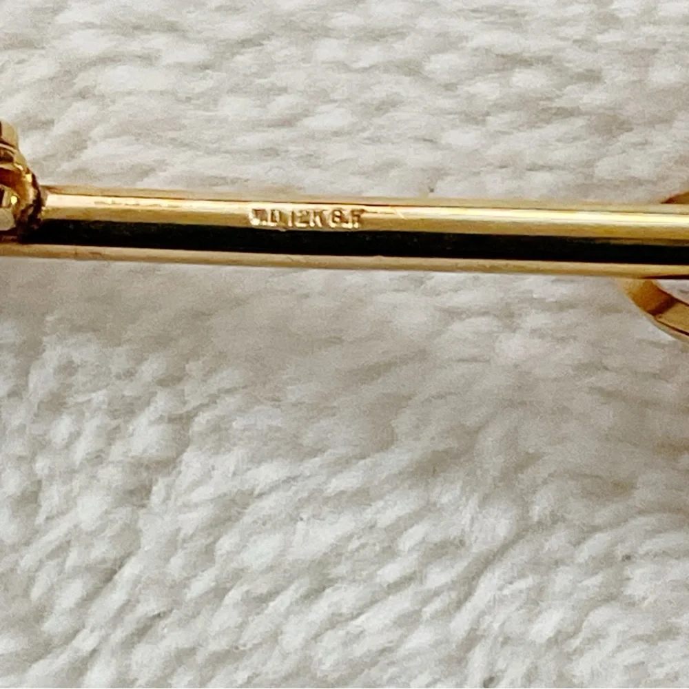 Vintage Van Dell 12K Gold Filled Bar Brooch Knot Mid Century
